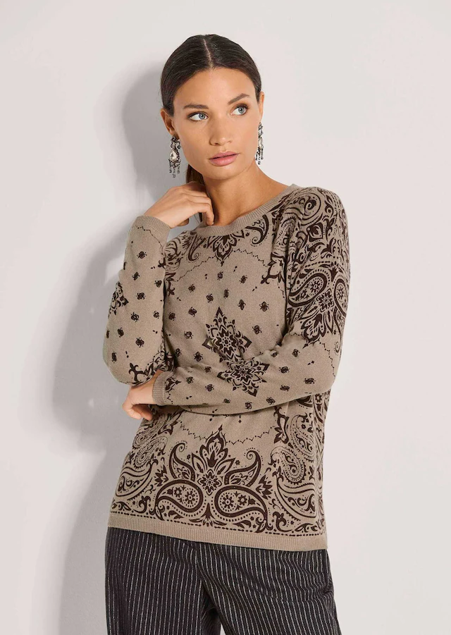MADELEINE Longpullover »Pullover Kaschmirpullover mit Paisley-Muster«
