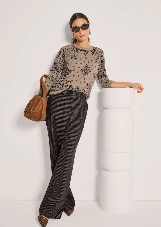 MADELEINE Longpullover »Pullover Kaschmirpullover mit Paisley-Muster«