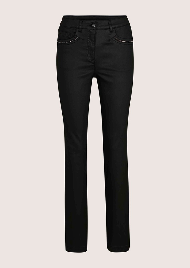 MADELEINE Regular-fit-Jeans »Jeans Beschichtete Slim-Jeans mit Nieten«