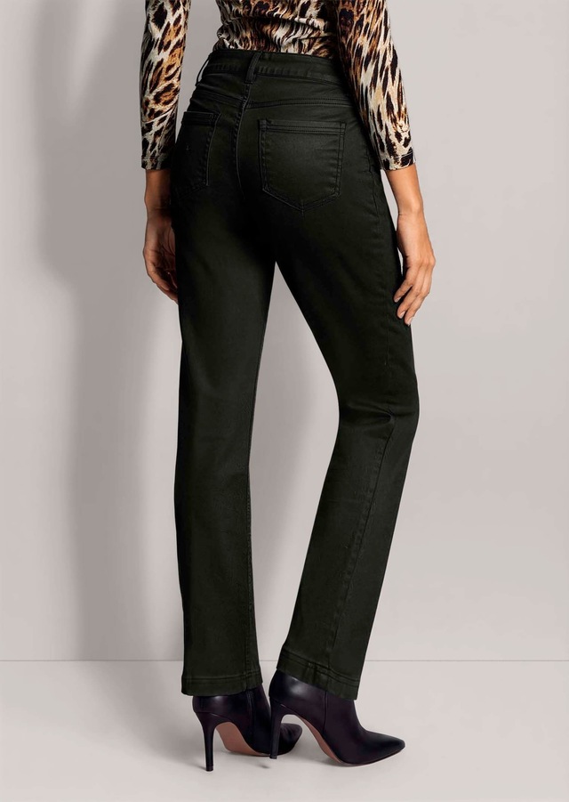 MADELEINE Regular-fit-Jeans »Jeans Beschichtete Slim-Jeans mit Nieten«