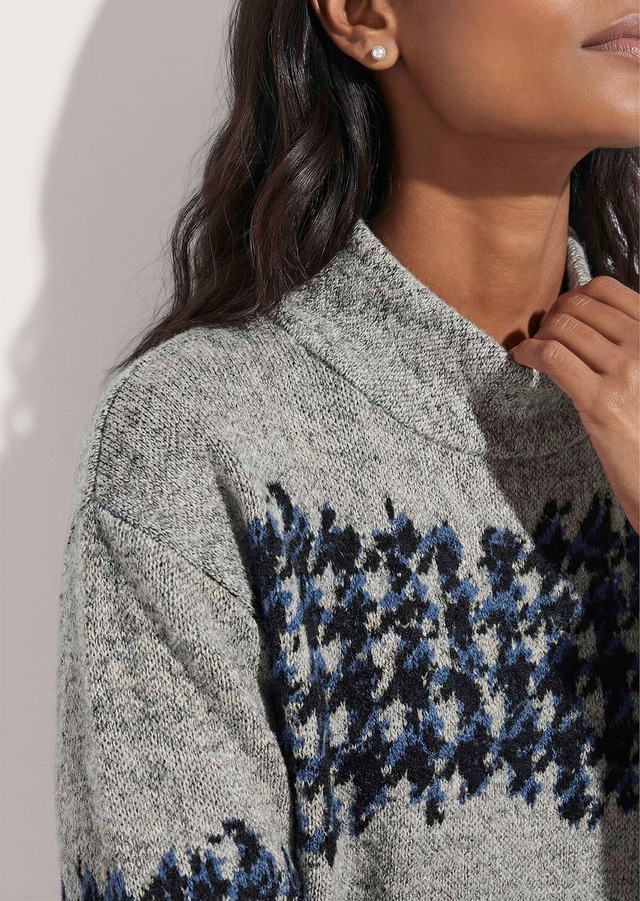 MADELEINE Langarmshirt »Shirt Jacquard-Sweatshirt mit Hahnentritt«