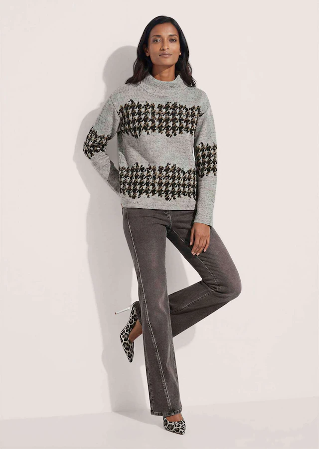 MADELEINE Langarmshirt »Shirt Jacquard-Sweatshirt mit Hahnentritt«
