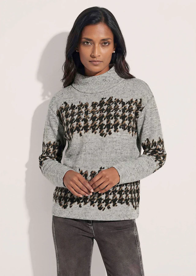 MADELEINE Langarmshirt »Shirt Jacquard-Sweatshirt mit Hahnentritt«