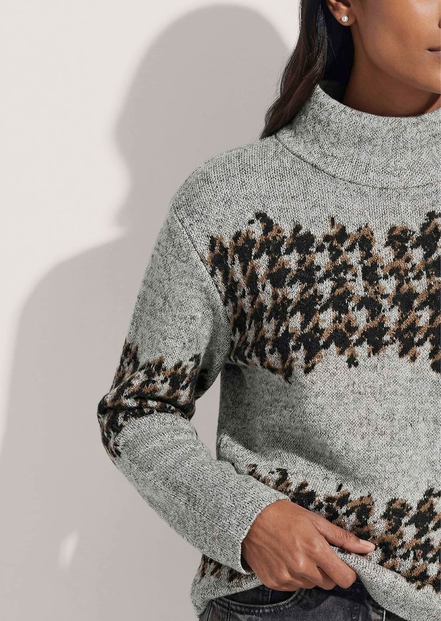 MADELEINE Langarmshirt »Shirt Jacquard-Sweatshirt mit Hahnentritt«