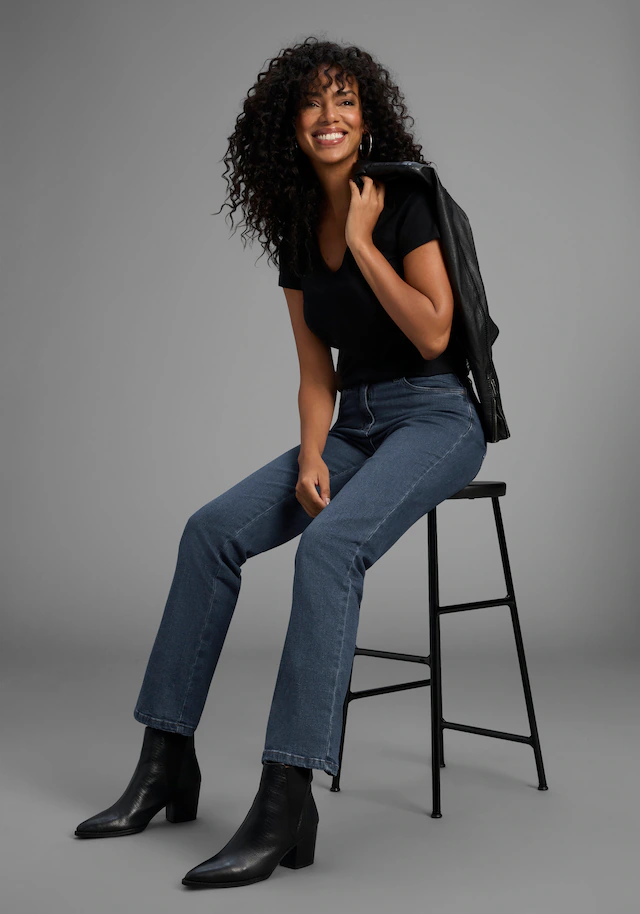 Arizona Gerade Jeans »Annett« bequeme Passform, 5-Pocket-Style, hohe Taille