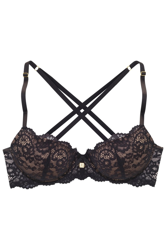 JETTE Push-up-BH mit raffinierten Trägern in Bänder-Optik, sexy Dessous