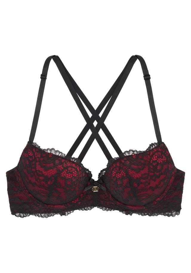 JETTE Push-up-BH mit raffinierten Trägern in Bänder-Optik, sexy Dessous