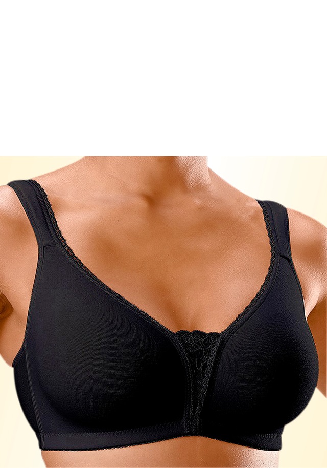 petite fleur by Lascana Soft-BH Packung, ohne Bügel, Baumwolle mit Spitzen-Details, große Größen, bequemer BH
