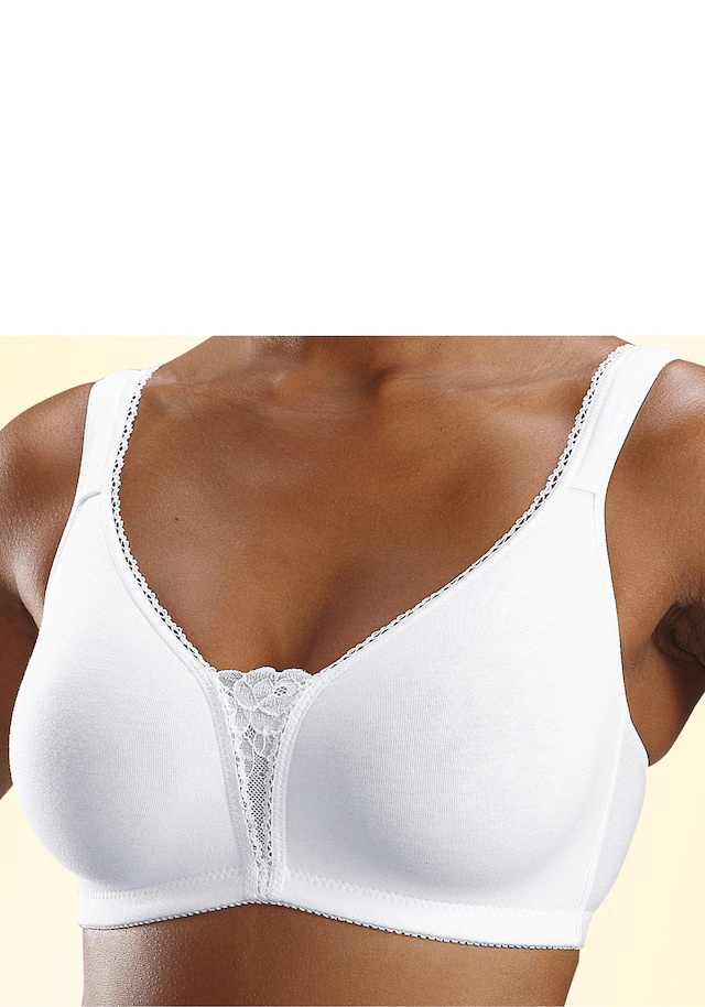 petite fleur by Lascana Soft-BH Packung, ohne Bügel, Baumwolle mit Spitzen-Details, große Größen, bequemer BH