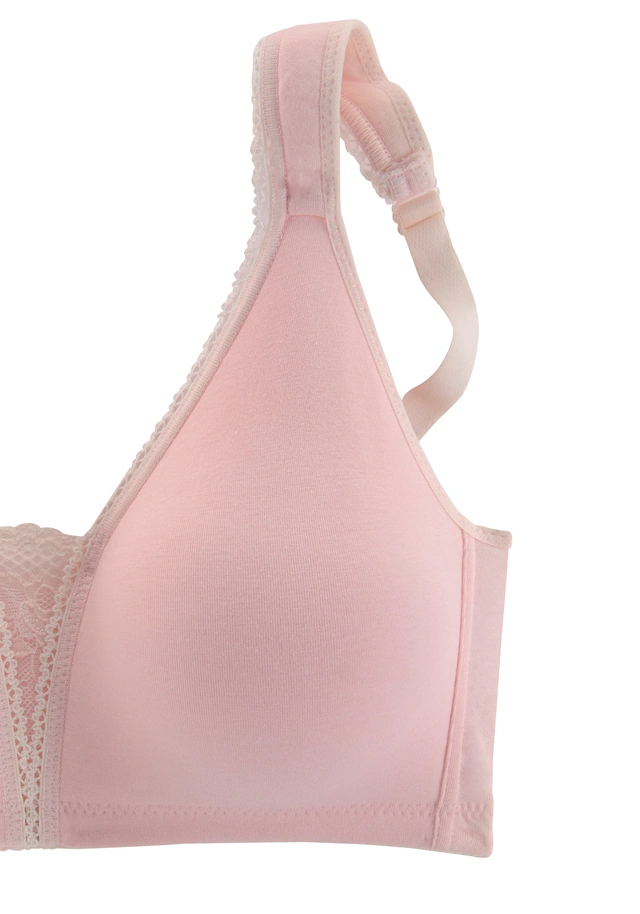 petite fleur by Lascana Soft-BH Packung, ohne Bügel, Baumwolle mit Spitzen-Details, große Größen, bequemer BH