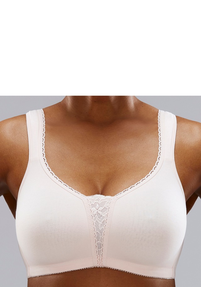 petite fleur by Lascana Soft-BH Packung, ohne Bügel, Baumwolle mit Spitzen-Details, große Größen, bequemer BH