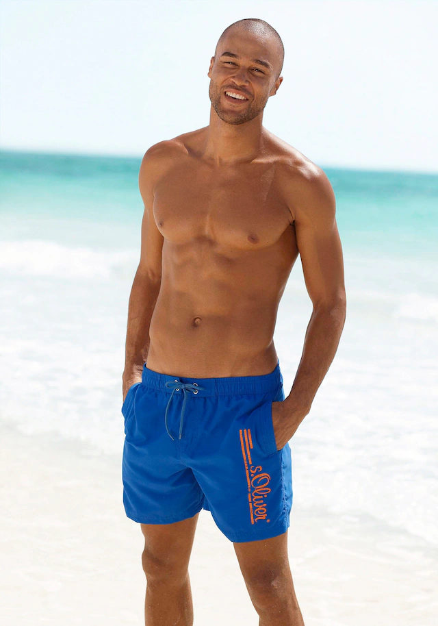s.Oliver Badeshorts »Philip« mit Logo-Print im Used-Look