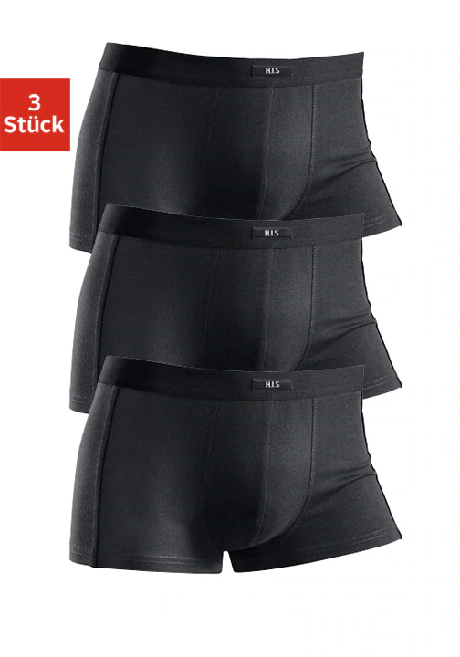H.I.S Hipster Packung, 3 Stk. knapp sitzende Boxershorts aus Baumwollmischung