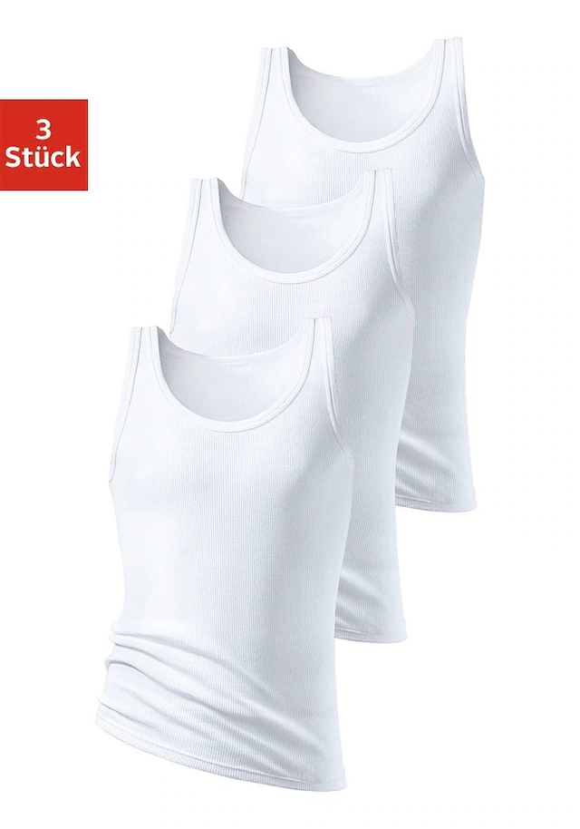 H.I.S Unterhemd »Doppelripp Tanktop« Packung, 3 Stk. aus weicher Baumwollqualität
