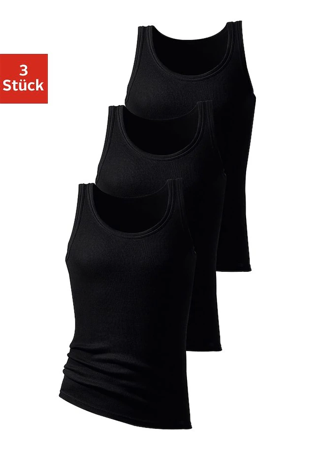 H.I.S Unterhemd »Doppelripp Tanktop« Packung, 3 Stk. aus weicher Baumwollqualität