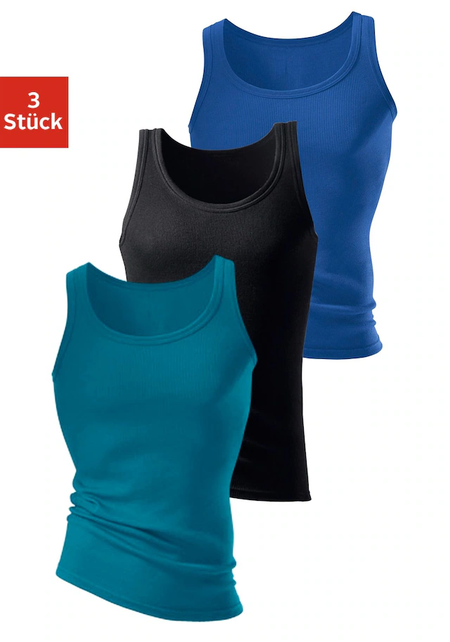 H.I.S Unterhemd »Doppelripp Tanktop« Packung, 3 Stk. aus weicher Baumwollqualität