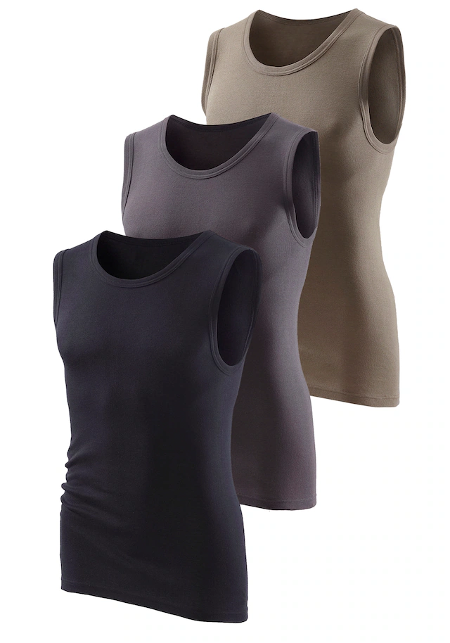 H.I.S Muscleshirt Packung, 3 Stk. aus weicher Feinripp-Qualität
