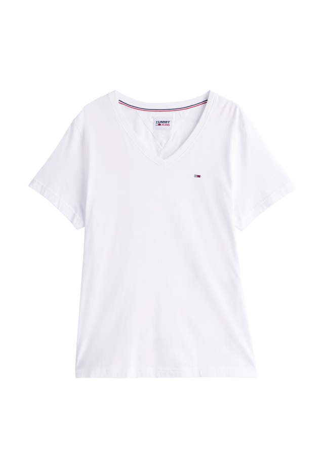 Tommy Jeans T-Shirt »TJM ORIGINAL JERSEY V NECK« mit V-Ausschnitt und dezenter Logo-Flag