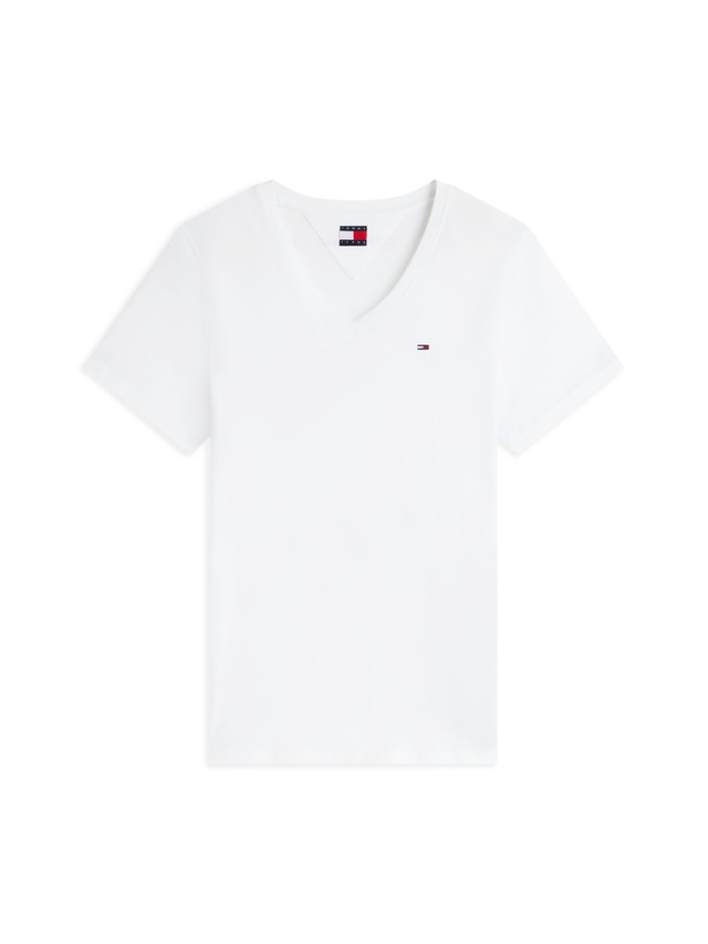 Tommy Jeans T-Shirt »TJM ORIGINAL JERSEY V NECK« mit V-Ausschnitt und dezenter Logo-Flag