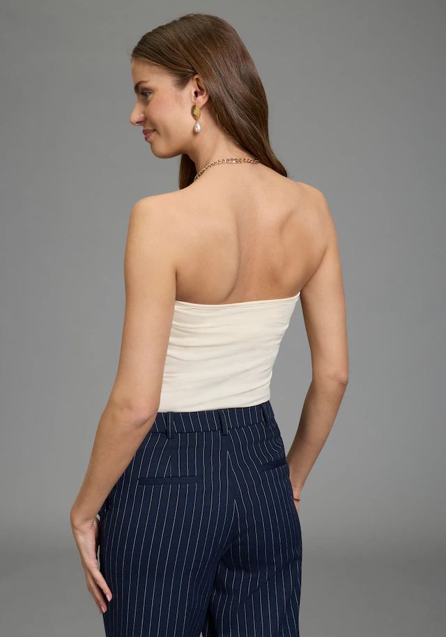 Melrose Bandeautop 2er-Pack, mit Raffung an der Naht, durchgestepptes Rumpfabschluss