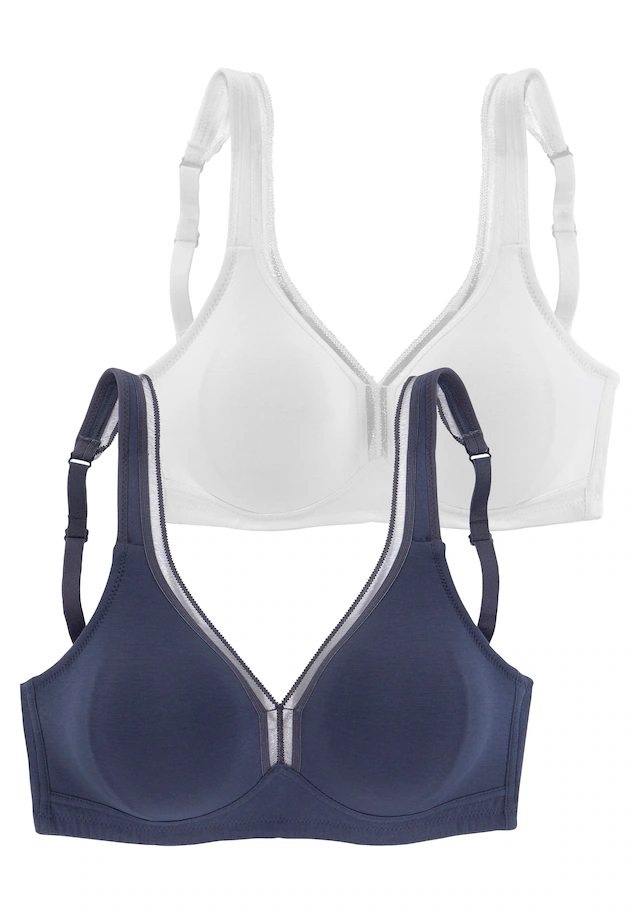 petite fleur by Lascana T-Shirt-BH », BH ohne Bügel, Entlastungs-BH, Baumwoll-BH« Packung, mit breiten Trägern, große Größen, bequemer BH