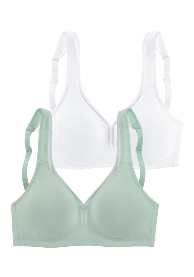 petite fleur by Lascana T-Shirt-BH », BH ohne Bügel, Entlastungs-BH, Baumwoll-BH« Packung, mit breiten Trägern, große Größen, bequemer BH