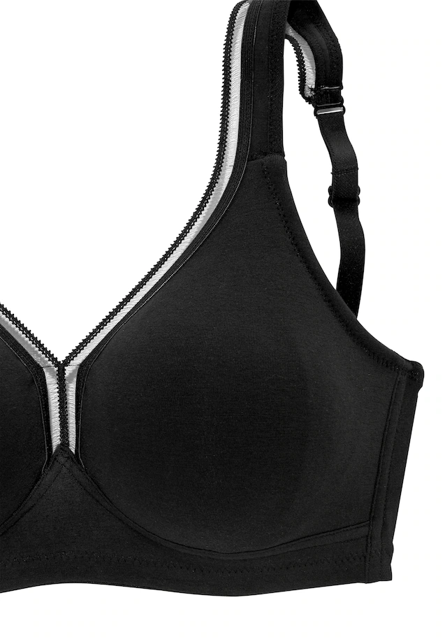 petite fleur by Lascana T-Shirt-BH », BH ohne Bügel, Entlastungs-BH, Baumwoll-BH« Packung, mit breiten Trägern, große Größen, bequemer BH
