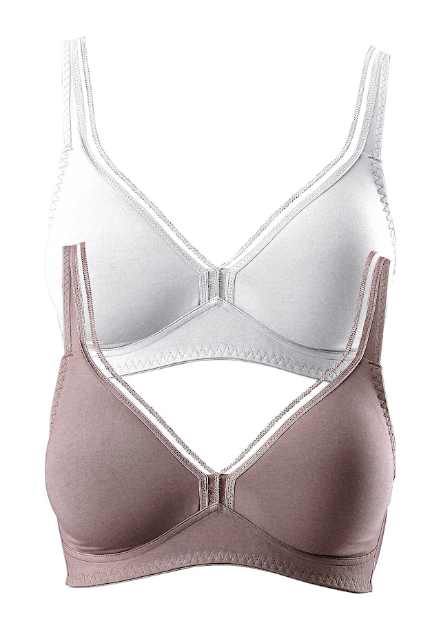 petite fleur by Lascana T-Shirt-BH », BH ohne Bügel, Entlastungs-BH, Baumwoll-BH« Packung, mit breiten Trägern, große Größen, bequemer BH