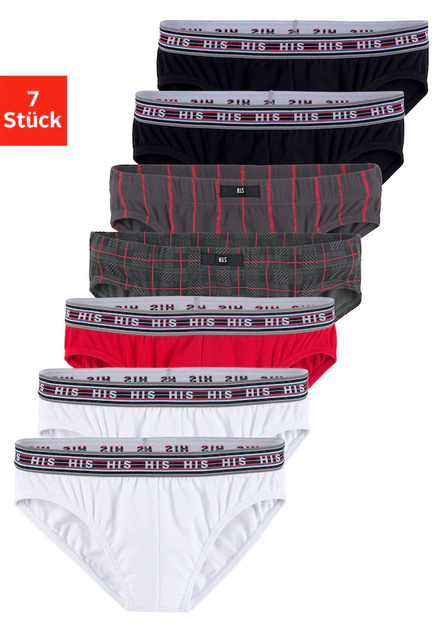 H.I.S Slip Packung, 7 Stk. aus bequemer Baumwoll-Stretch-Qualität
