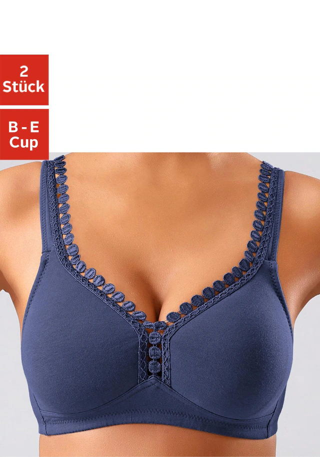 petite fleur by Lascana Soft-BH », BH ohne Bügel, Baumwoll-BH« Packung, große Größen, bequemer BH