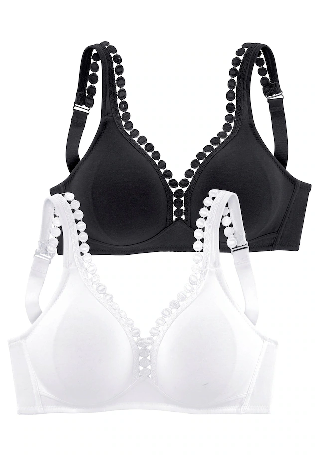 petite fleur by Lascana Soft-BH », BH ohne Bügel, Baumwoll-BH« Packung, große Größen, bequemer BH