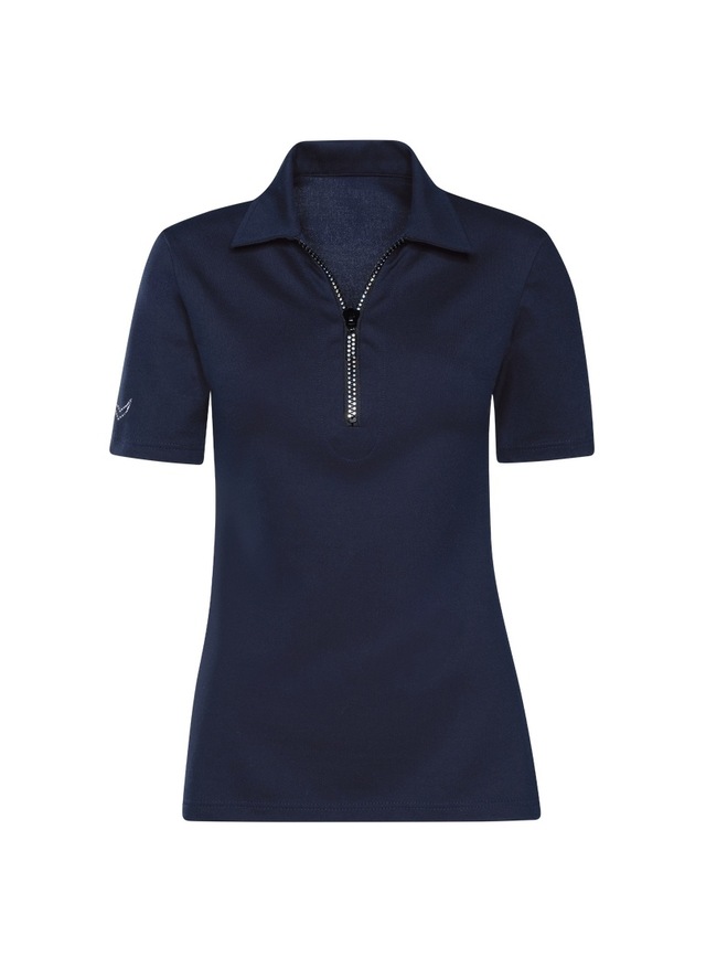 Trigema Poloshirt »TRIGEMA Slim Fit Poloshirt mit Kristallsteinen« 1 Stk.