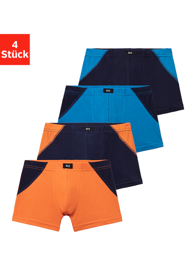 H.I.S Boxer »Boxershorts für Jungen« Packung, 4 Stk. mit Colorblocking, Baumwollmischung