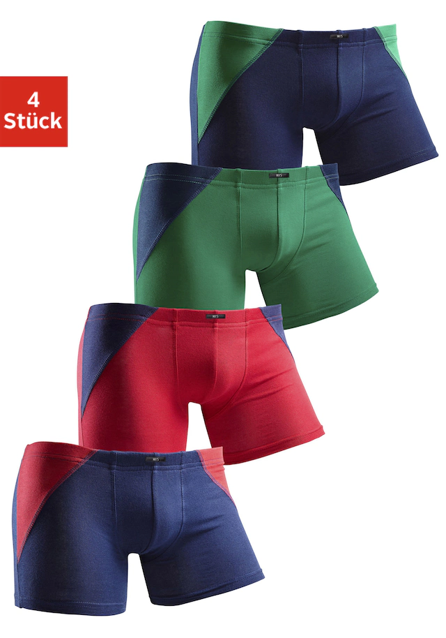 H.I.S Boxer »Boxershorts für Jungen« Packung, 4 Stk. mit Colorblocking, Baumwollmischung
