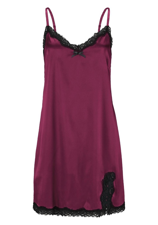 LASCANA Negligé aus edlem Satin-Stretch mit verführerischer Spitze