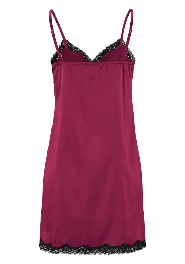 LASCANA Negligé aus edlem Satin-Stretch mit verführerischer Spitze