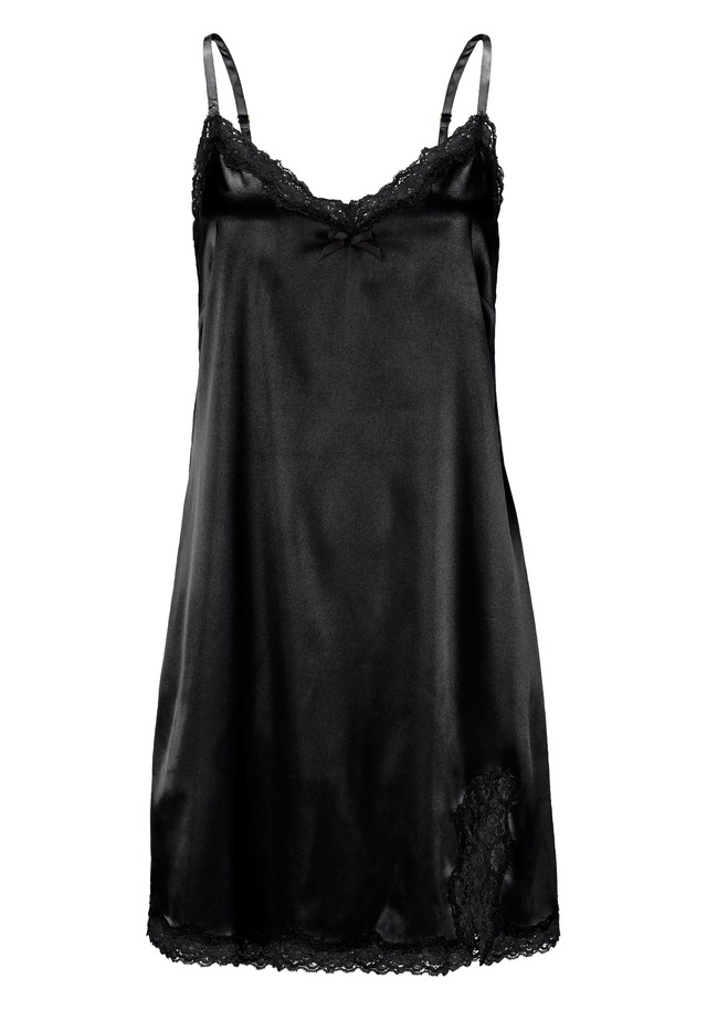 LASCANA Negligé aus edlem Satin-Stretch mit verführerischer Spitze