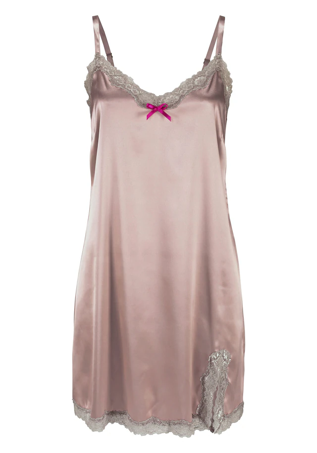 LASCANA Negligé aus edlem Satin-Stretch mit verführerischer Spitze