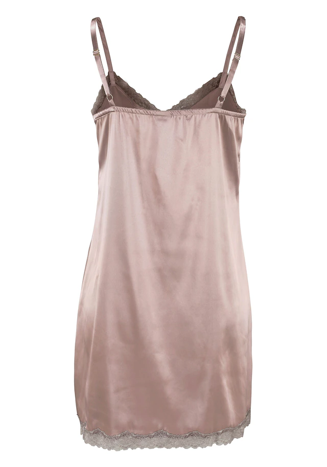 LASCANA Negligé aus edlem Satin-Stretch mit verführerischer Spitze