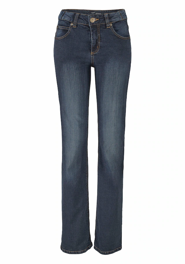 Arizona Bootcut-Jeans »Bund mit seitlichem Gummizugeinsatz« hohe Leibhöhe, Bootcut, mit Stretch, klassischer 5-Pocket-Style