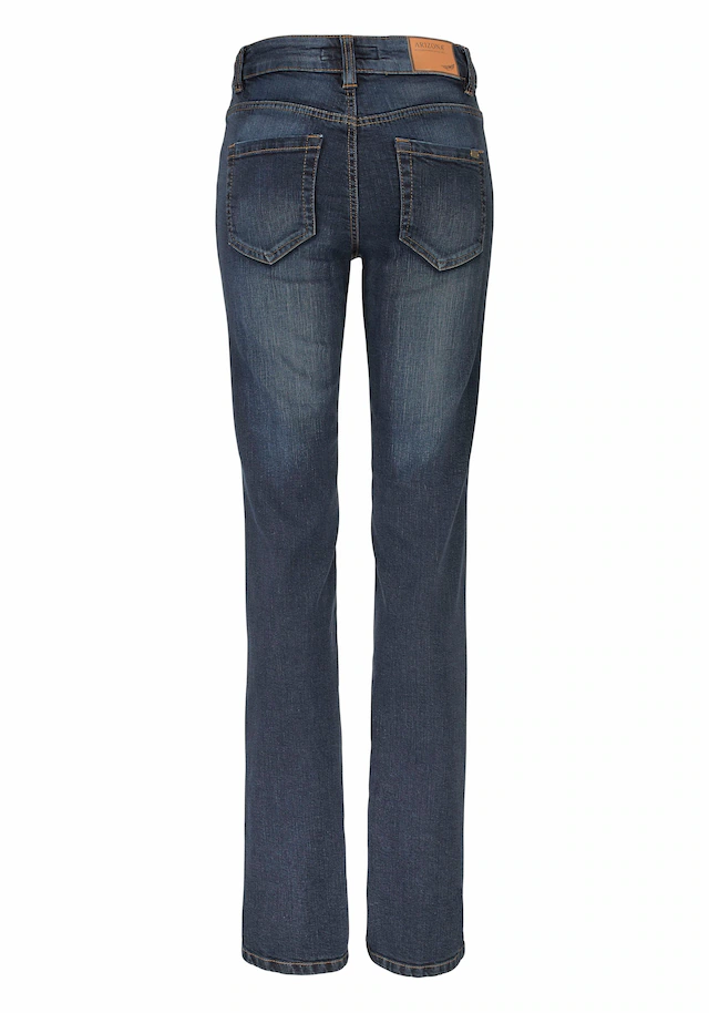 Arizona Bootcut-Jeans »Bund mit seitlichem Gummizugeinsatz« hohe Leibhöhe, Bootcut, mit Stretch, klassischer 5-Pocket-Style