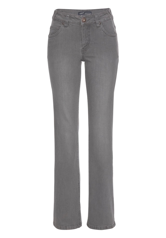 Arizona Bootcut-Jeans »Bund mit seitlichem Gummizugeinsatz« hohe Leibhöhe, Bootcut, mit Stretch, klassischer 5-Pocket-Style