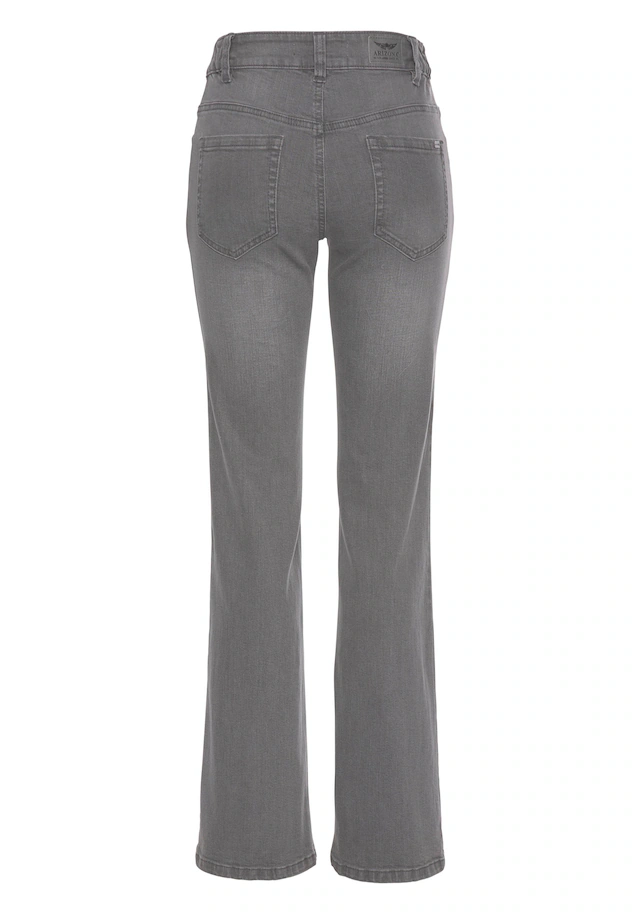Arizona Bootcut-Jeans »Bund mit seitlichem Gummizugeinsatz« hohe Leibhöhe, Bootcut, mit Stretch, klassischer 5-Pocket-Style