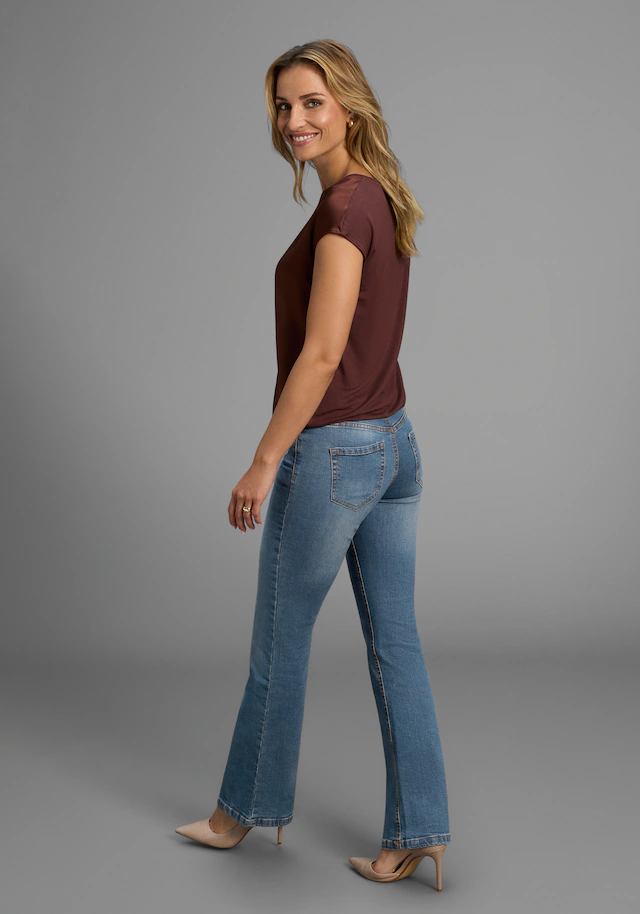 Arizona Bootcut-Jeans »Bund mit seitlichem Gummizugeinsatz« hohe Leibhöhe, Bootcut, mit Stretch, klassischer 5-Pocket-Style