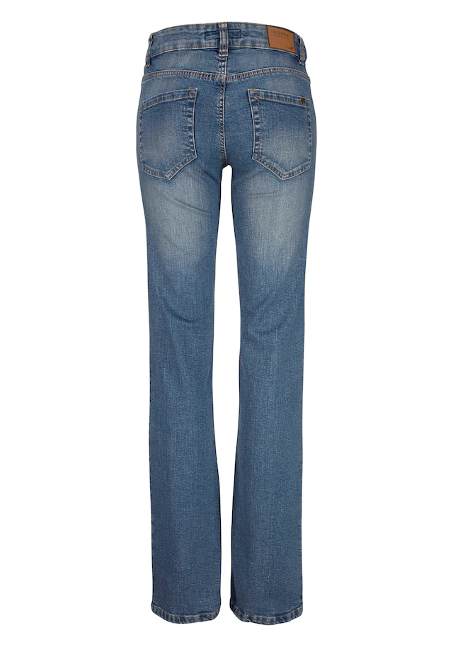 Arizona Bootcut-Jeans »Bund mit seitlichem Gummizugeinsatz« hohe Leibhöhe, Bootcut, mit Stretch, klassischer 5-Pocket-Style