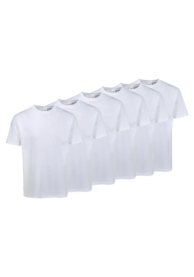 Fruit of the Loom T-Shirt », sechs Stück in unterschiedlicher Farbkomination« Packung, 6er-Pack, 6 Stk. mit Rundhalsausschnitt