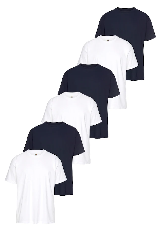 Fruit of the Loom T-Shirt », sechs Stück in unterschiedlicher Farbkomination« Packung, 6er-Pack, 6 Stk. mit Rundhalsausschnitt