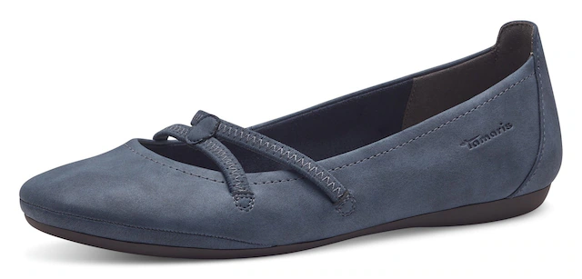 Tamaris Ballerina »Caterina« Flats, Festtagsmode, Slipper mit Gummizugriemchen