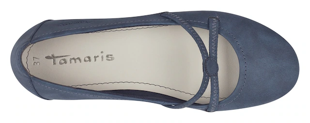 Tamaris Ballerina »Caterina« Flats, Festtagsmode, Slipper mit Gummizugriemchen