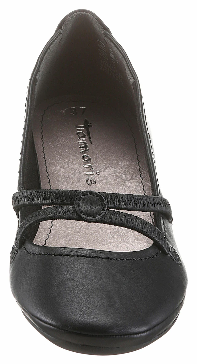 Tamaris Ballerina »Caterina« Flats, Festtagsmode, Slipper mit Gummizugriemchen